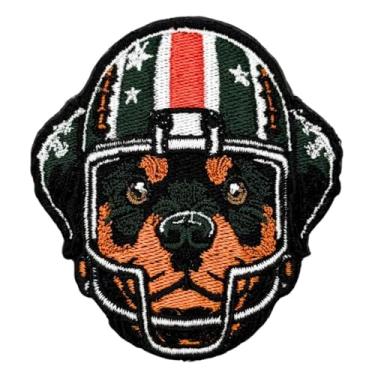 Imagem de Siam Accs Rugby Fans Rottweiler Dog with Helmet Cute Patch Bordado Fã de Futebol Americano Equipe Favorita Ferro em Costura para Roupas Mochilas Jeans Motocicleta Jaquetas Personalizadas Chapéus