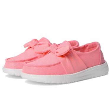Imagem de Hey Dude Mocassim feminino Wendy Bow Stardust (criança pequena), rosa, 13 Little Kid