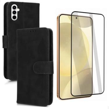Imagem de [GL CASES] Capa A36 Capinha Samsung A36 Carteira Flip Couro Sintético Com Suporte De Mesa Para Celular Porta Cartão + Película Vidro 3D Samsung Galaxy A36 Para Tela Cobertura Total Da Tela