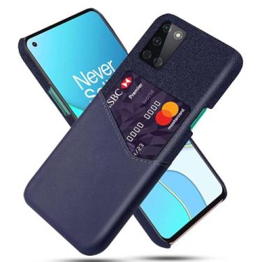 Imagem de Capa para Oneplus 8T,Tela e tampa de couro PU,Antideslizante,360°cobertura completa à prova de choque com 1 slot de cartão atrás,Prevenção de queda-Blue