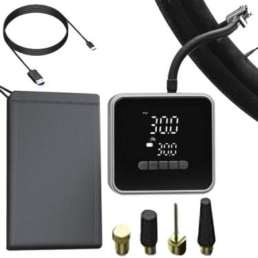Imagem de Rrlihjgu Inflador de Pneus,Bomba de Pneus Silenciosa para Automóvel - Display em Real Motor Silencioso Design Recarregável para Uso em Viagem e Estrada para Moto Carro Caminhão Bicicleta