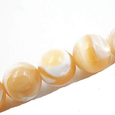 Imagem de Contas de pedra preciosa para fabricação de joias, vendidas por bolsa, 5 fios internos, trumpet shell khaki, 10mm, 1