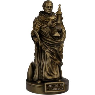 Imagem de Estátua São Tomás de Aquino - Filósofo e Teólogo Católico (Cor Ouro Velho)