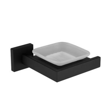 Imagem de Conjunto de banheiro preto fosco - Toalheiro de aço inoxidável 304 - Kit, saboneteira