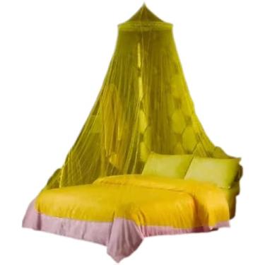 Imagem de Mosquiteiro Cortinado Renda Filó Serve Para Cama Casal e Queen-Adequado para quartos e acampamentos ao ar livre(Amarelo)