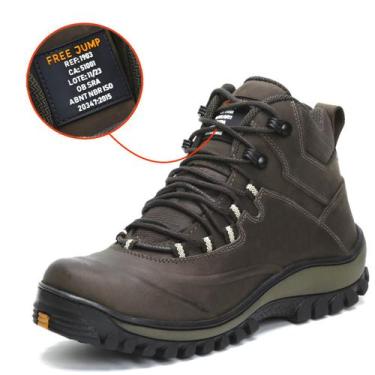 Imagem de Bota Segurança Coturno em Couro Resistente Palmilha Gel Free Jump 1903