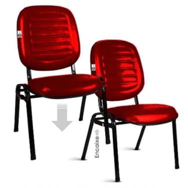 Imagem de 02 Cadeiras Empilhável Para Igrejas Evangélicas Linha Holy Vermelho - 