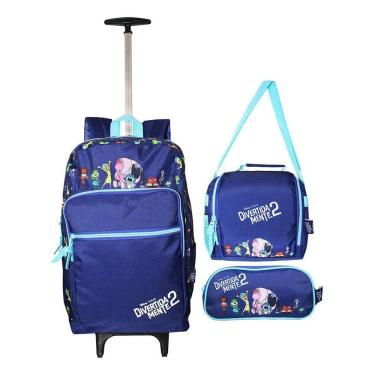 Imagem de Kit Mochila Divertidamente Rodinhas Infantil Escolar Lanch