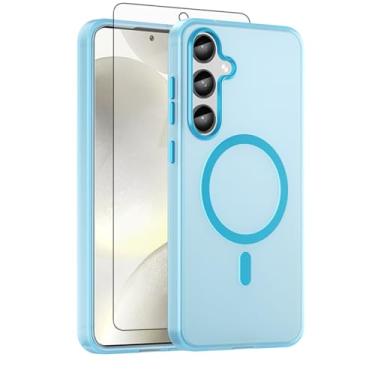 Imagem de Asuwish Capa de telefone para Samsung Galaxy S25 Plus S25+ 5G, compatível com Magsafe Magnetic, protetor de tela, capa protetora à prova de choque traseira fosca translúcida S25Plus 25S + S 25 25+