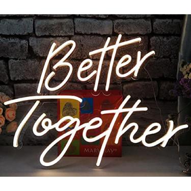 Imagem de Placa de neon Better Together LED Flex Acrílico Transparente Letra Boardb Back Grou Light, placas de neon personalizadas 3D, para decoração de parede, decoração de cômodos ou placas de neon assim por diante