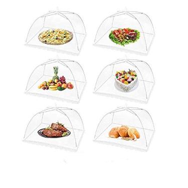 Imagem de Conjunto de barraca de cobertura de comida de malha, design de guarda-chuva pop-up, várias cores e tamanhos, acabamento em renda