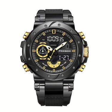 Imagem de Relógio de Quartzo Masculino com Visor Luminoso Pulseira de Silicone Casual
