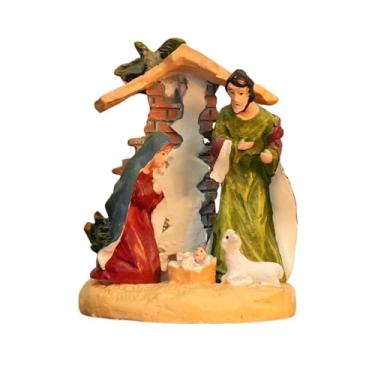 Imagem de Generic Presépio de Natal, escultura de resina, manjedoura, exibição, faça você mesmo, estátua decorativa de Natal, figura para lareira, escritório, Style C
