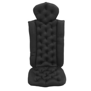 Imagem de Travesseiro de banho de corpo inteiro Ergonomic removível macio almofada almofada almofada com copo de sucção para o suporte de ombro do pescoço de piscina spa de relaxamento de (Preto)