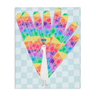 Imagem de Stupell Industries Arte de parede em tela pavão arco-íris brilhante por Carla Daly, 76 x 61 cm