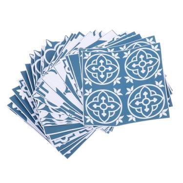 Imagem de Adesivo de telha adesiva auto adesiva à prova de óleo floral à prova d'água PVC decalques de ladrilhos requintados para banheiro de cozinha 24pcs 15x15cm (HZ061)