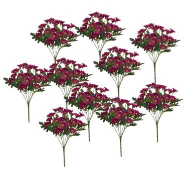 Imagem de Generic 10 Pacotes de Flores de Seda, Flores Artificiais, Plantas Falsas, Decoração para Primavera Verão, Rosa Vermelha