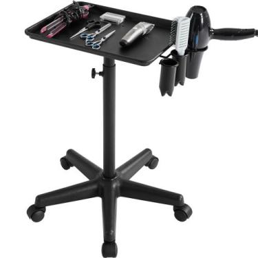 Imagem de Carrinho de bandeja de alumínio rolante Yaheetech Beauty Black