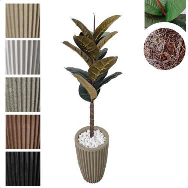 Imagem de Planta Artificial Ficus Lyrata Outono Toque Real com Vaso Decorativo -