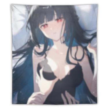Imagem de LIEGBMEU Tapeçaria sexy de anime menina 127 x 152 cm arte de colcha de parede decoração de tapeçaria caprichosa AF130