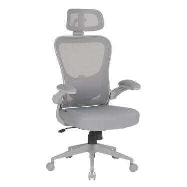 Imagem de Cadeira de Escritório Ergonômica, DT3 Vita com apoio de cabeça 3D, Apoio Lombar Ajustável, Mesh Spandex Respirável + Tecido Softex Espuma Injetada, Certificada NR-17, Cadeira Giratória (Grey Frame)