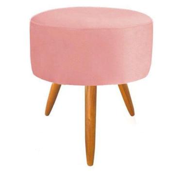 Imagem de Puff Para Decoração Sala De Estar Redondo Rosê Rosa Queimado