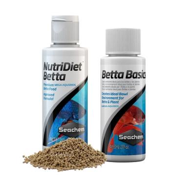 Imagem de Kit Peixe Betta Ração Seachem Nutridiet 30G + Betta Basics