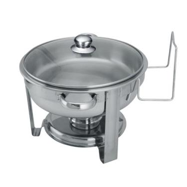 Imagem de Rechaud Redondo 6 L Tampa Vidro Temperado - Lume Inox