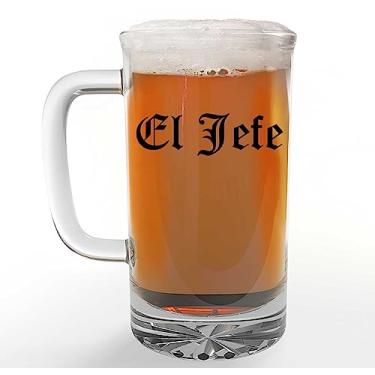 Imagem de Spotted Dog Company Caneca de cerveja impressa de 473 ml - El Jefe - The Boss - Old Tyme