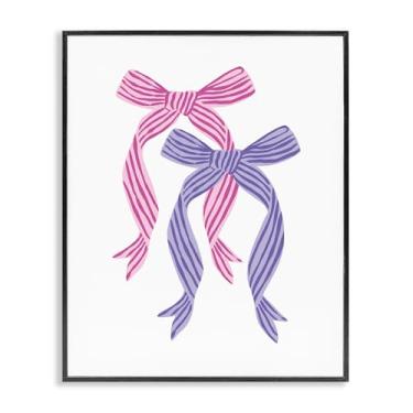 Imagem de Stupell Industries Design de arte giclée emoldurado preto com laço duplo rosa e roxo por Krissy Mast, 76 x 61 cm