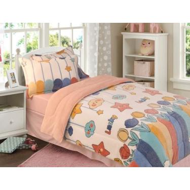 Imagem de Meeting Story Jogo de cama completo, arco-íris, conjunto de edredom para crianças, 3 peças, cama de casal em uma bolsa com edredom e fronhas (multicolorido)