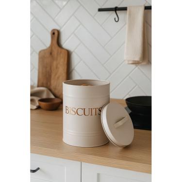 Imagem de Porta Mantimentos Com Tampa Estilo Retrô 11x15cm - Biscoito