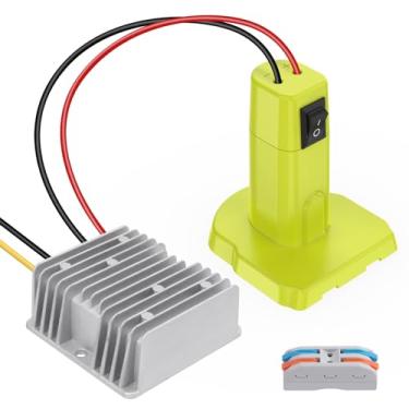 Imagem de Conversor Aadpter de 18V para 12V para Ryobi 18V DC Conversor de tensão de bateria regulador 15A MAX 180W Conversor automático Buck Wheels Aadpter com interruptor para bricolage