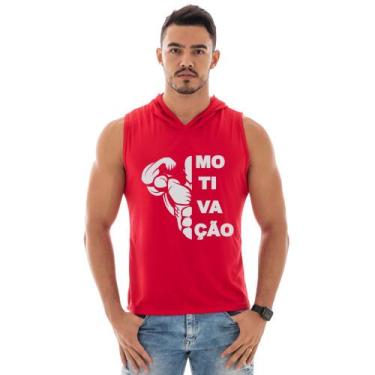 Imagem de Camiseta Regata De Academia Com Capuz Leve E Confortavel Estampada Mot