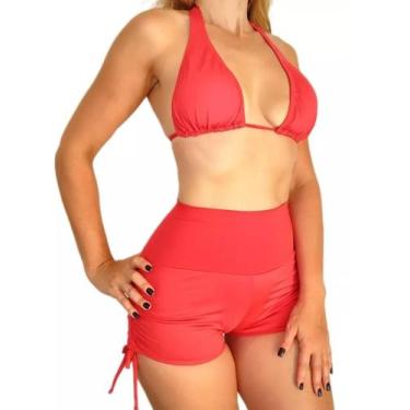 Imagem de Biquíni Shorts Cintura Alta E Top Cortinão Com Bojo - Vila Beach Wear,