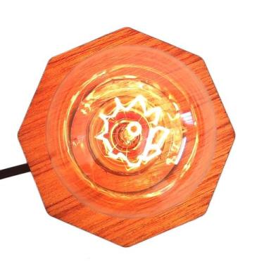 Imagem de Luminária de mesa Abajur Diamante Freijó com Interruptor - IluminAqui