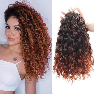 Imagem de Datanala GoGo Curl Cabelo de crochê 35,5 cm, cabelo ondulado de água e gengibre, 8 pacotes de extensões sintéticas de cabelo trançado de praia longo para mulheres (T350, 35.6 cm (8 pacotes))
