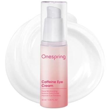 Imagem de Onespring Creme para os olhos com cafeína 1,05 Fl Oz, creme para olhos para linhas finas, rugas, inchaço, tratamento para olheiras para mulheres e homens, creme ocular diário para hidratação e