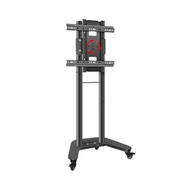 Imagem de Suporte para monitor de TV, suporte de TV, piso doméstico, suporte de TVs móveis resistentes, escritório, sala de conferências, suporte de tela LCD, suporte giratório de tela vertical com rodas