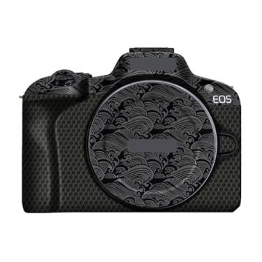 Imagem de R 100 Adesivo para o corpo da câmera, kit de película protetora, acessórios de pele, decalques de vinil para Canon EOS R100 (onda preta)