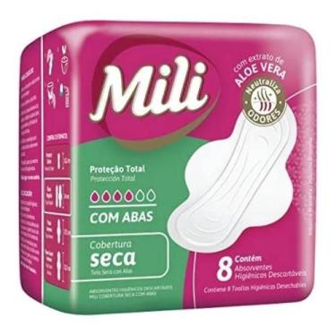 Imagem de Kit c/ 4 Absorvente Protecao Total Seca Com Abas 8 Unidades - Mili