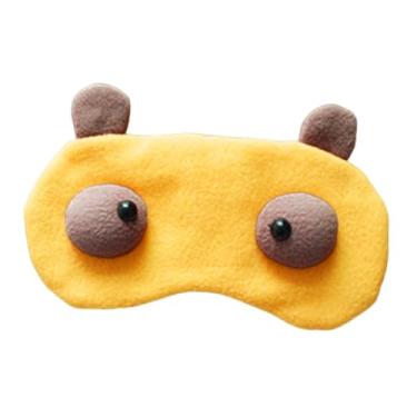 Imagem de harayaa Máscara de dormir engraçada com tapa-olho, máscara de dormir fofa para meninos e meninas, viagem, Amarelo