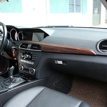 Imagem de LLKUANG Painel de cobertura do painel do console central para Mercedes Benz C Class W204 2010-2013 (grão de madeira de pinho)
