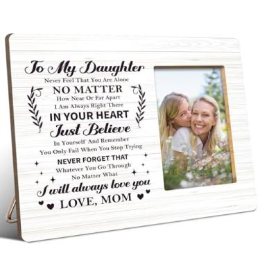 Imagem de JANLAN Porta-retrato de filha da mãe, presente de filha, para formatura, aniversário, Natal, I Am Always Right There in Your Heart Daughters, serve para fotos de 10 x 15 cm