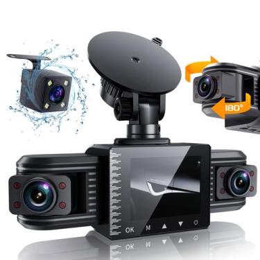 Imagem de Dash Cam iiwey T1-pro frontal/traseira/interna 1080P com visão noturna