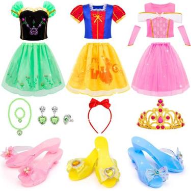 Imagem de Roupas de vestir Princess Up Meland para meninas de 3 a 8 anos com bri