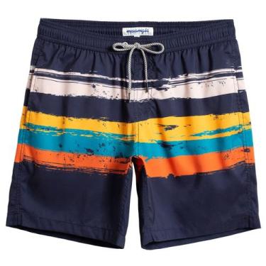 Imagem de Calções de banho magic Quick Dry Swim Shorts para homens Navy L - Maam