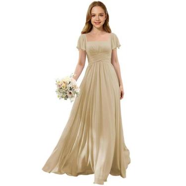 Imagem de Vestido Flower Girl Augday com corpete de chiffon para casamento e cha