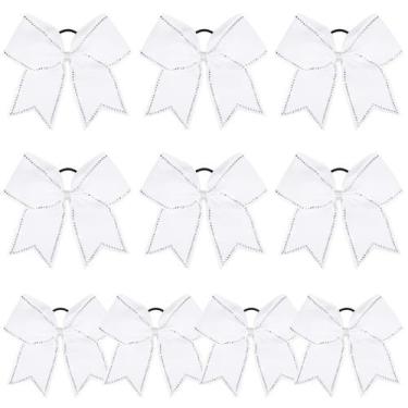 Imagem de Laços de cabelo Cheer DEEKA, 10 peças de strass de 20 cm para meninas 