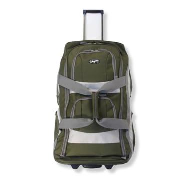 Imagem de Olympia U.S.A. Bolsa esportiva com rodinhas com 8 bolsos, resistente à água, mala de viagem leve com alça retrátil, Verde, 29 inch, Bolsa esportiva com 8 bolsos